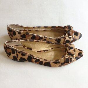 *50off3* Kate Spade Eryn Calf Hair Chain Link Flats 6.5 Leopard